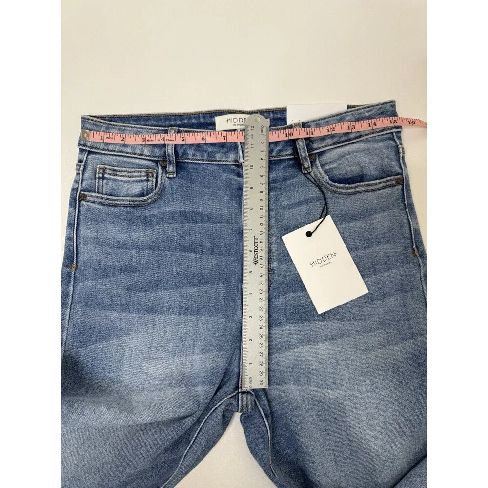 Hidden Tracey High Rise Straight Cropped Jeans Womens 30 Raw Hem NWT Buckle - Picture 9 of 13